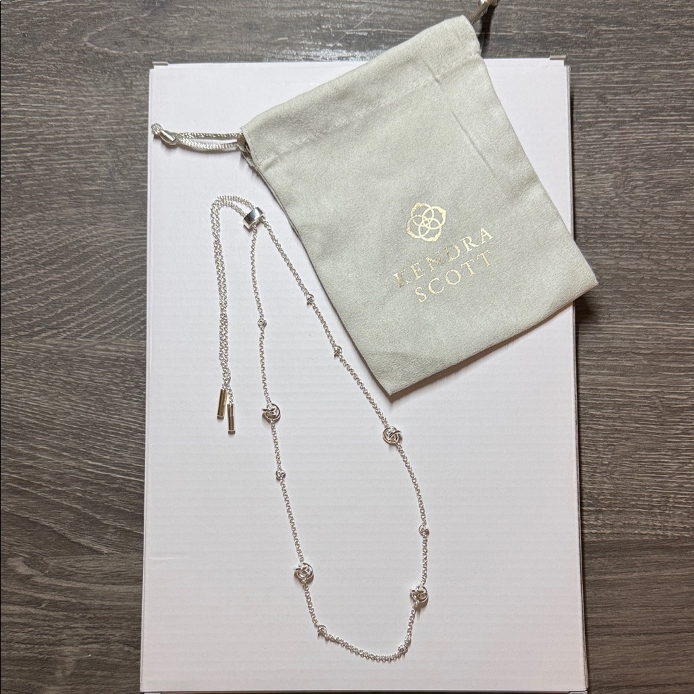 Kendra Scott Silver Necklace with Crystal Accents